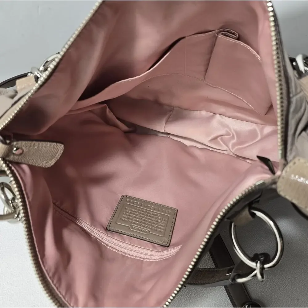 COACH KRISTIN LARGE SATCHEL/Shoulder Bag Taupe SMOOTH LEATHER /Snake Trim 19295